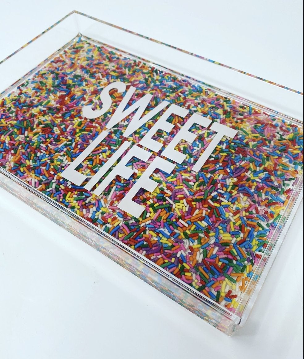 Sweet Life Real Sprinkle Acrylic Tray